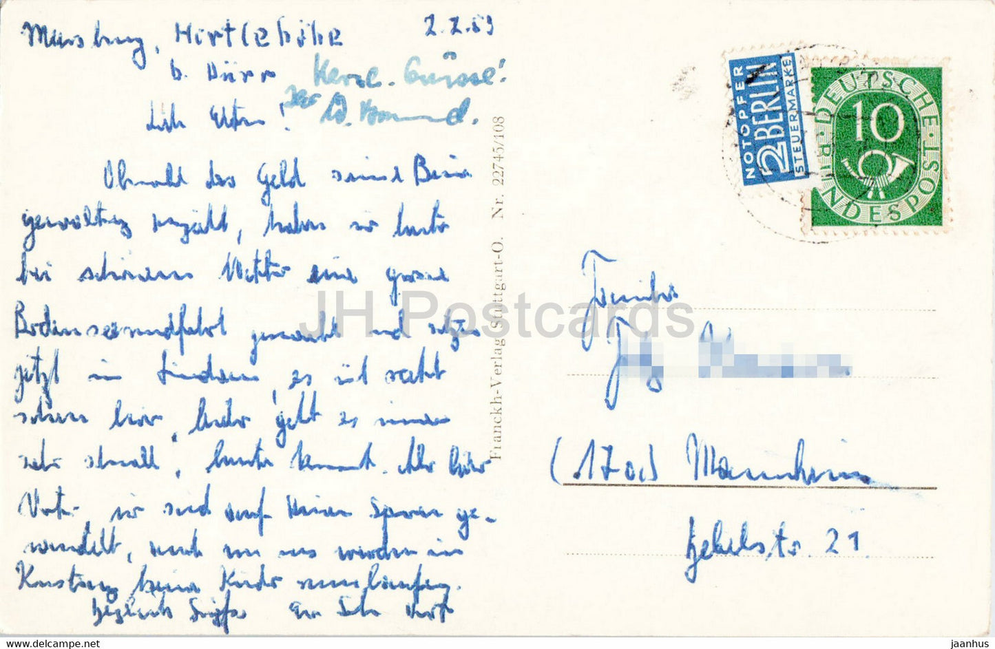 Lindau i B - Stadtgarten - old postcard - 1959 - Germany - used