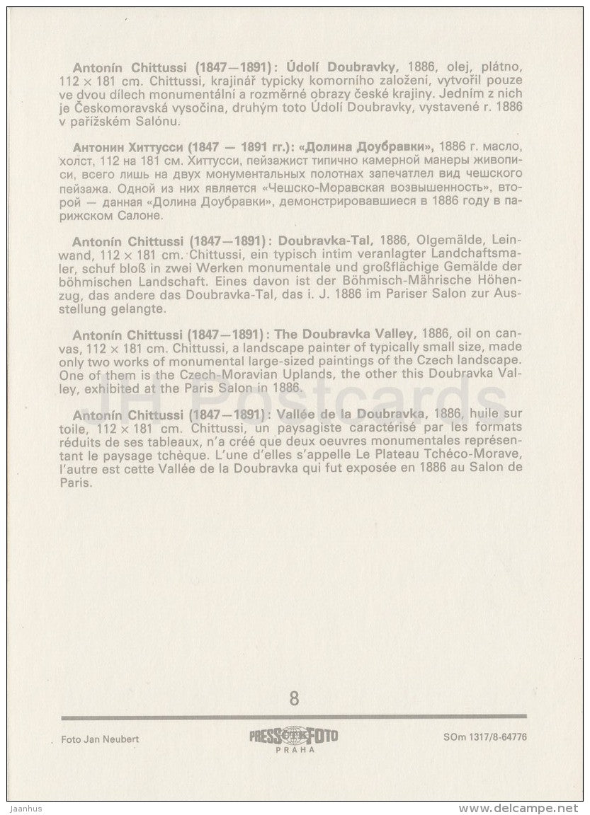 painting by Antonin Chittussi - The Doubravka Valley , 1886 - Czech art - large format card - Czech - unused - JH Postcards