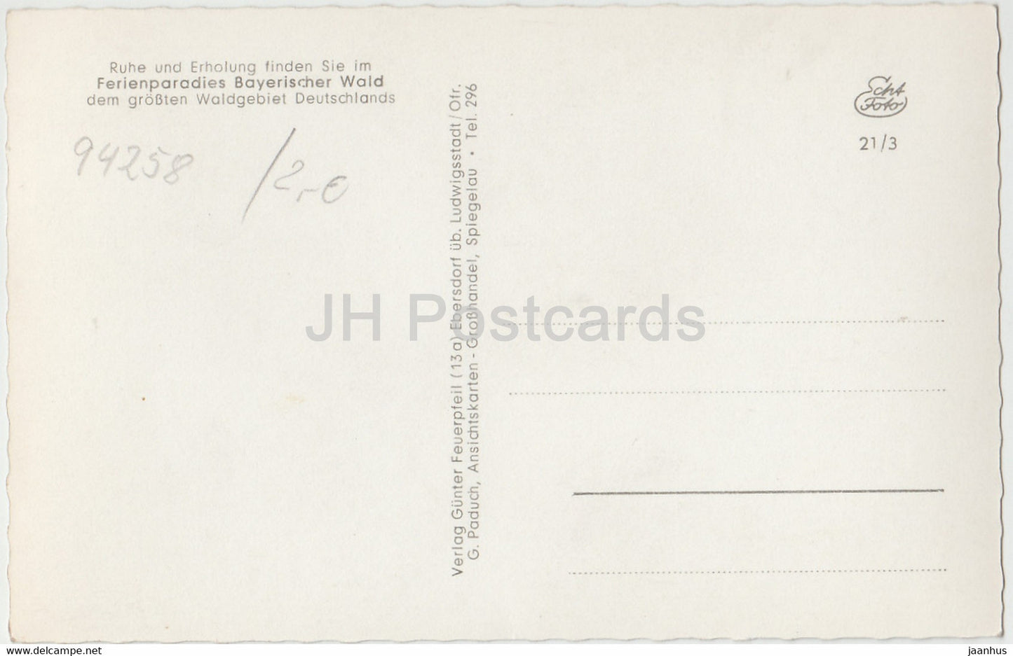 Frauenau m Blick z Arber - Bayerischer Wald - Allemagne - inutilisé