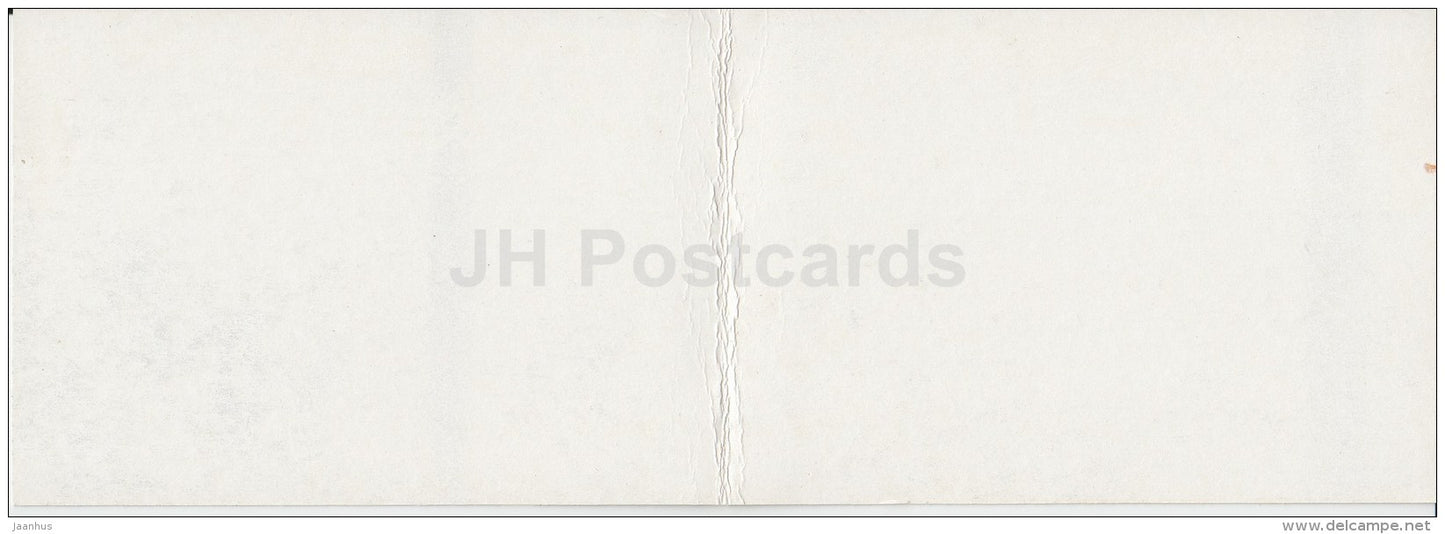 mini New Year greeting card by T. Varlamova - clock - 1984 - Russia USSR - unused - JH Postcards