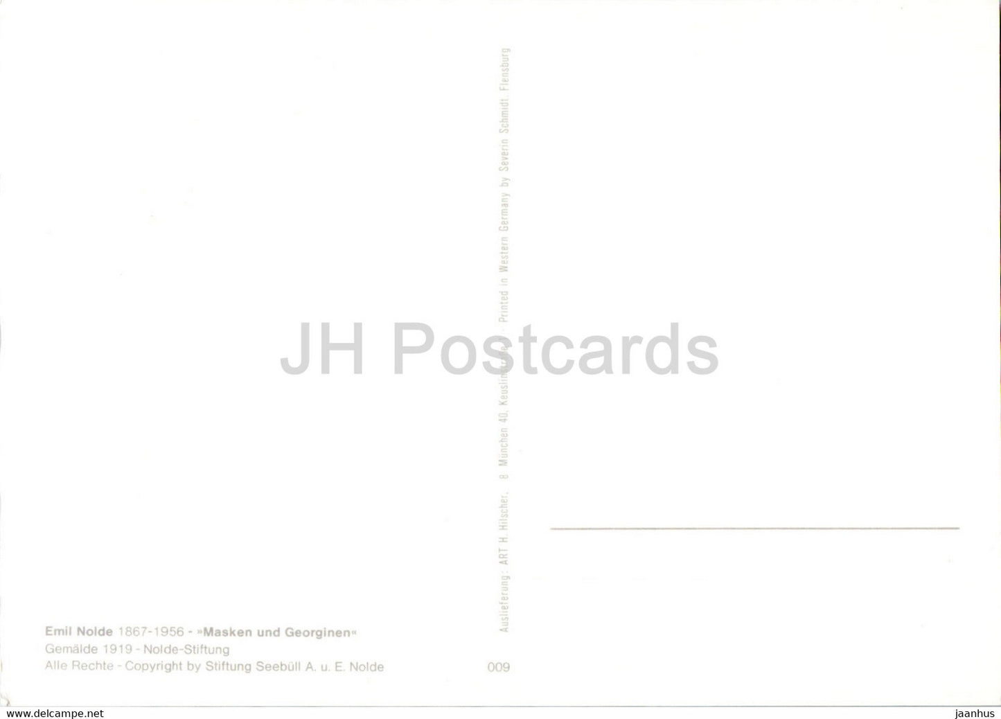 Gemälde von Emil Nolde - Masken und Georginen - Maske - Deutsche Kunst - Deutschland - unbenutzt