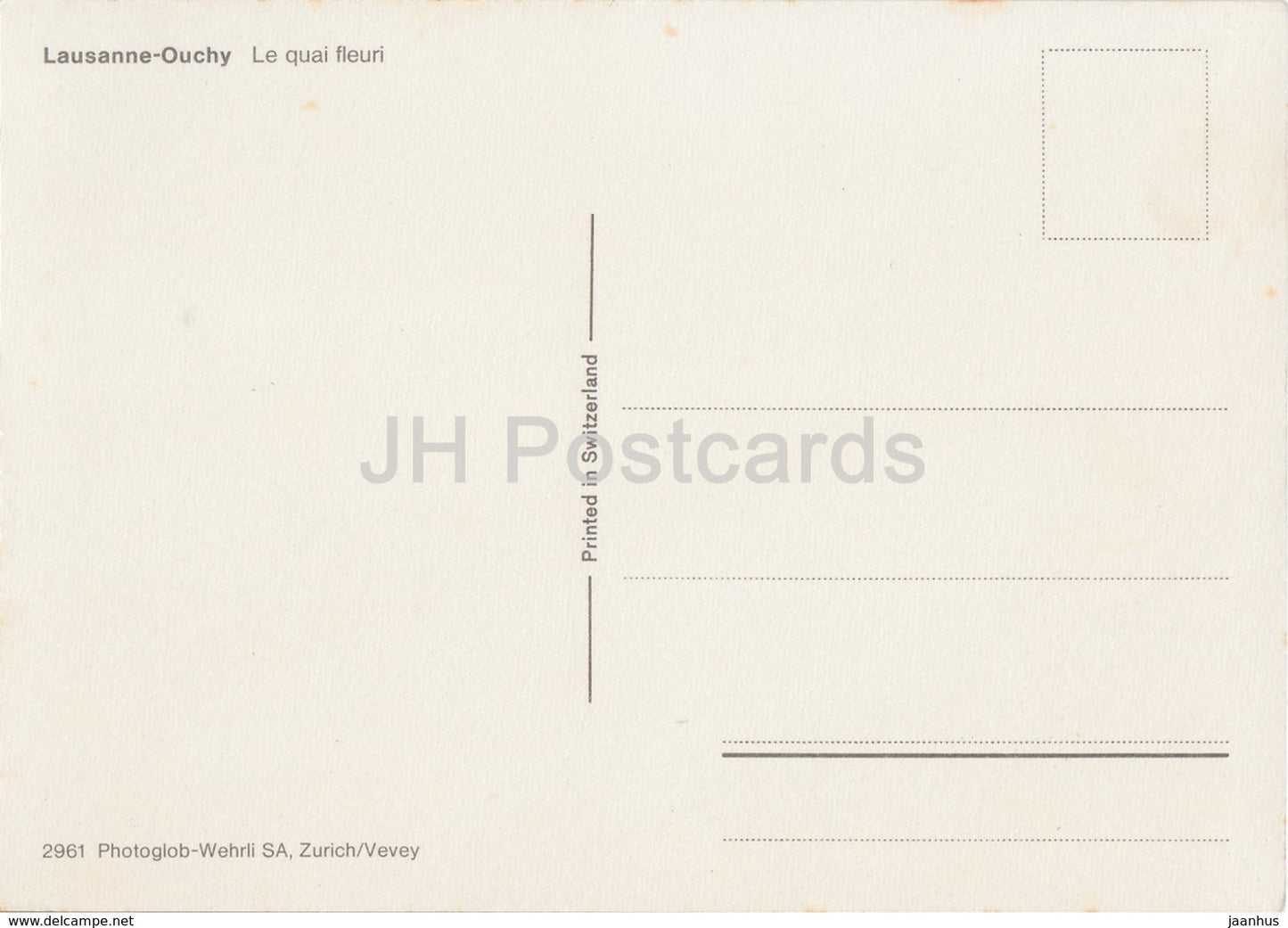 Lausanne Ouchy - Le quai fleuri - 2961 - Suisse - inutilisé