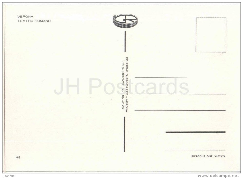 Teatro Romano - Roman Theatre - Verona - Veneto - 48 - Italia - Italy - unused - JH Postcards