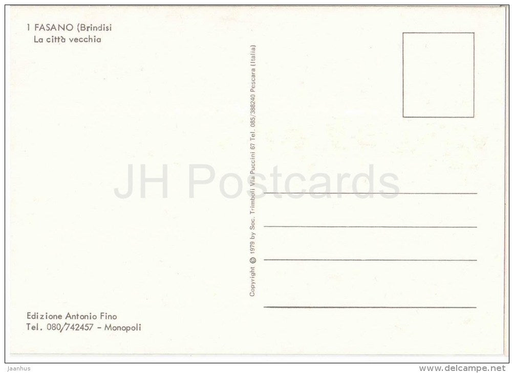 La Citta Vecchia - Fasano - Brindisi - Puglia - 10942 - Italia - Italy - unused - JH Postcards