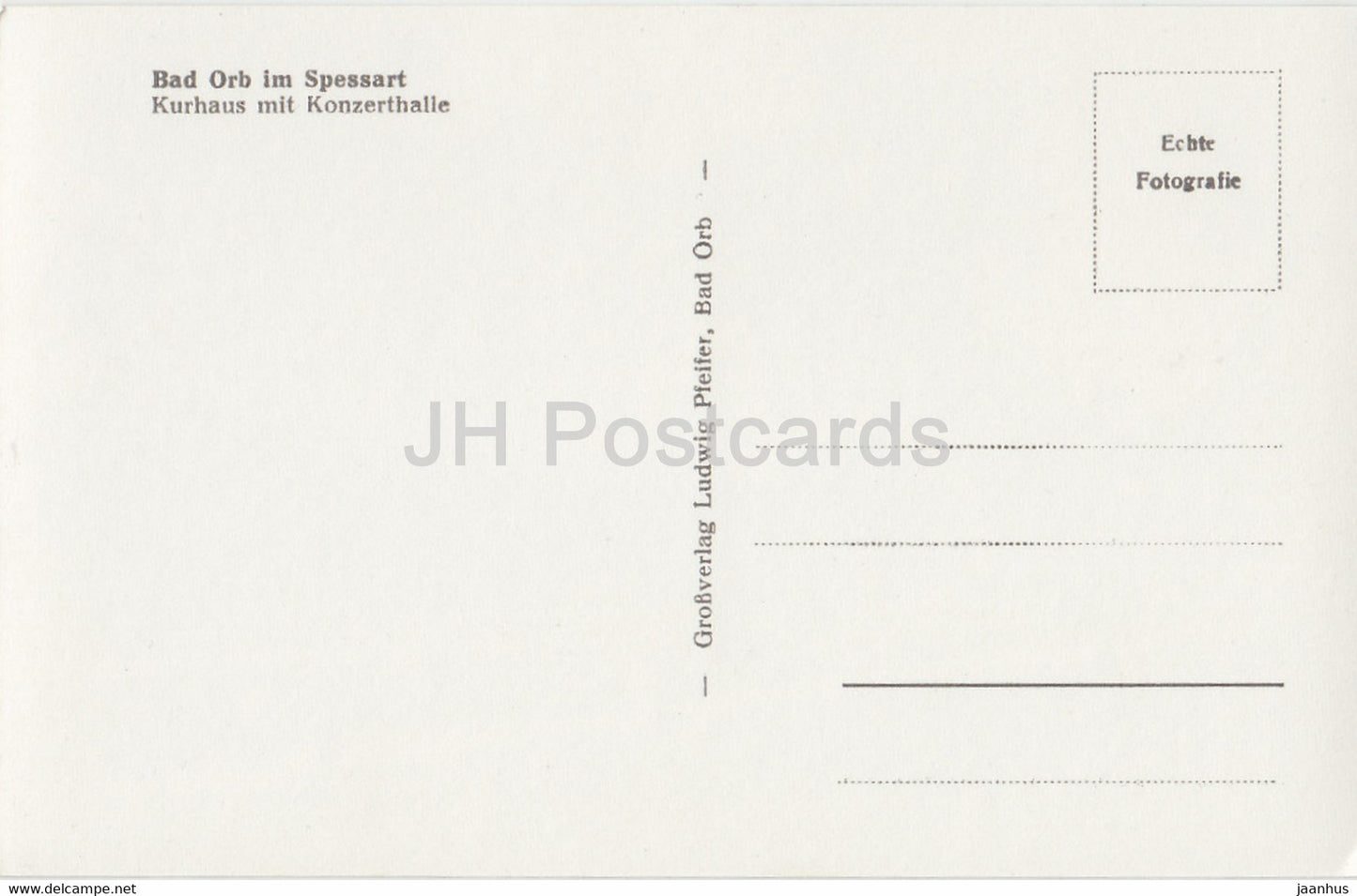 Bad Orb im Spessart - Kurhaus mit Konzerthalle - Germany - unused