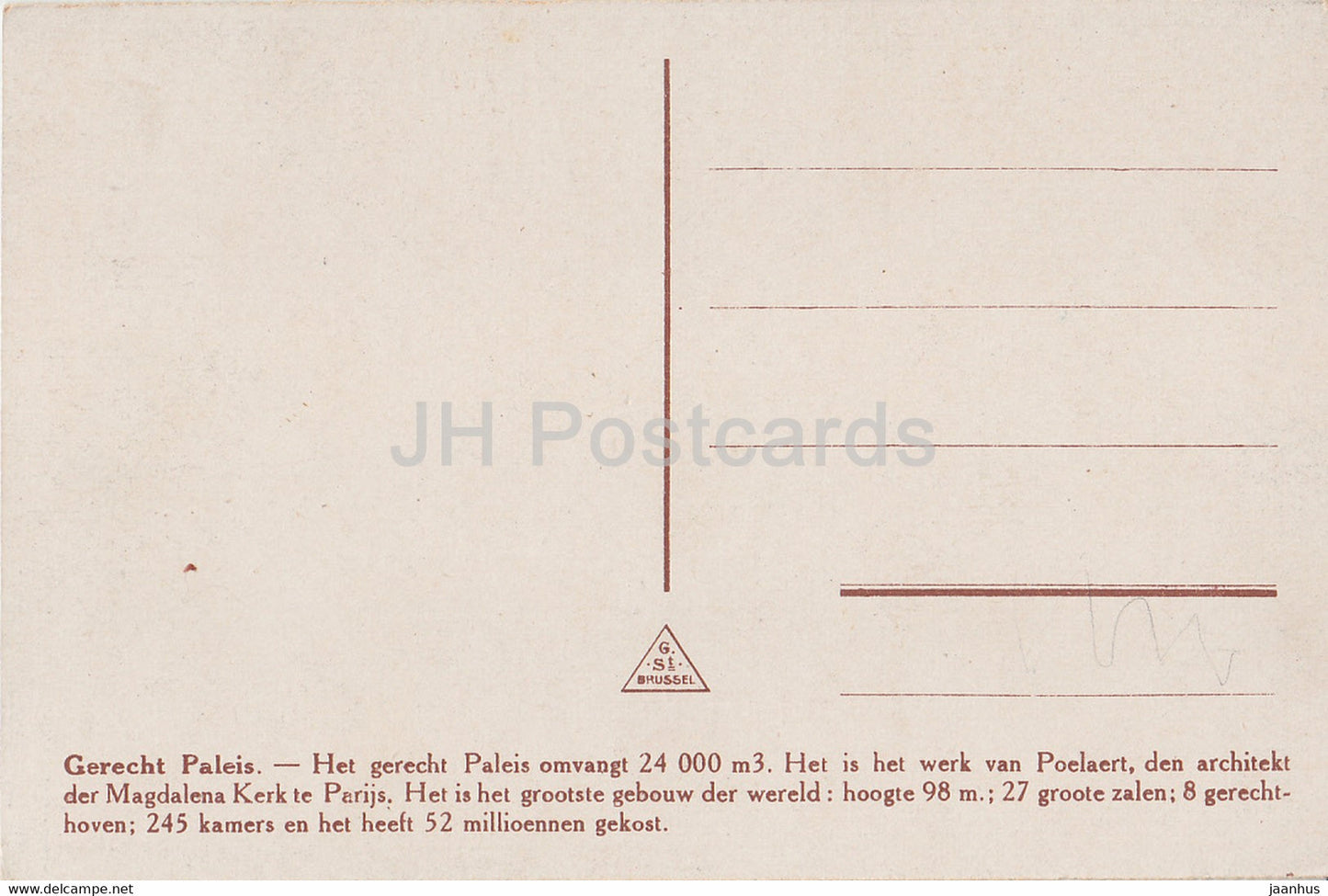 Bruxelles - Brussels - Gerecht Paleis - Palais de Justice - old postcard - Belgium - unused