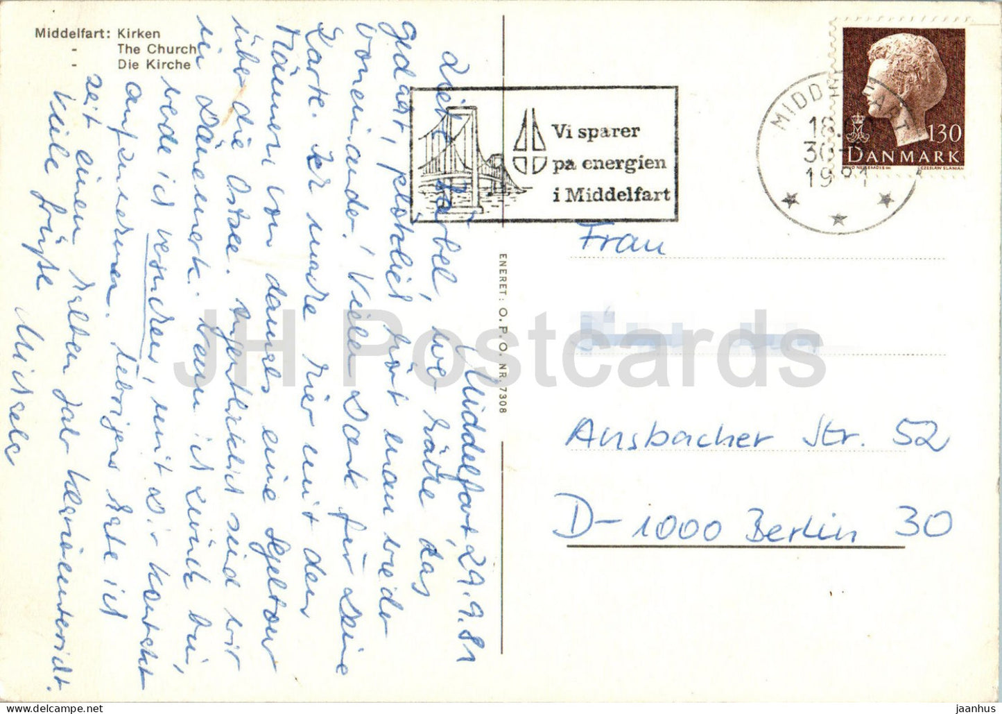 Middelfart - Kirken - church - 7308 - 1981 - Denmark - used
