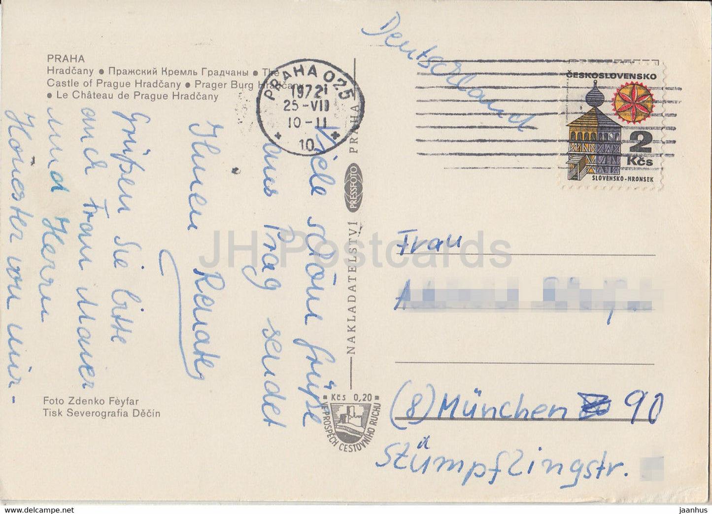 Praha - Prag - Die Prager Burg Hradschin - 1972 - Tschechoslowakei - Tschechische Republik - gebraucht