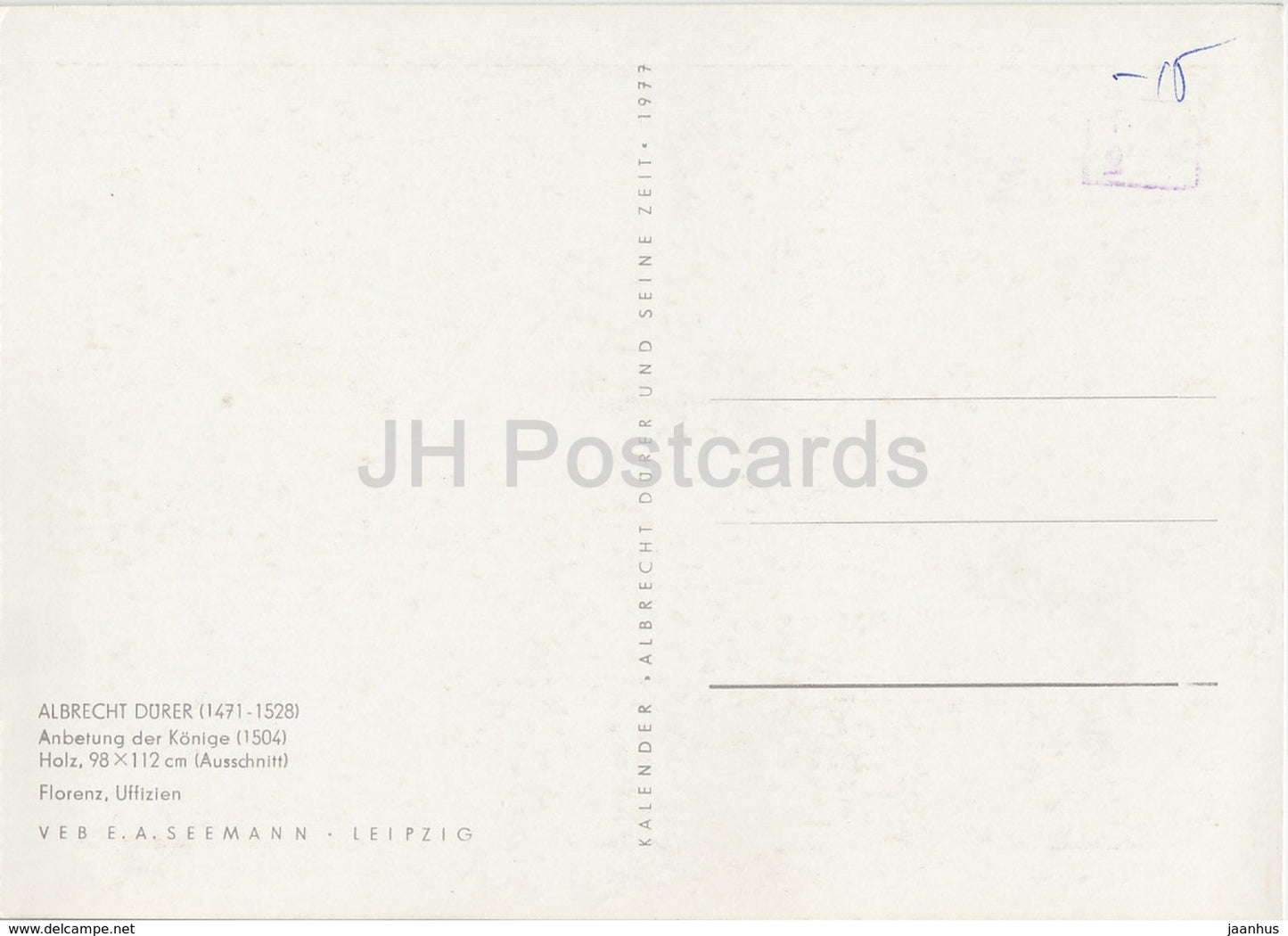 peinture d'Albrecht Durer - Anbetung der Konige, 1504 - Adoration des rois - Art allemand - Allemagne DDR - inutilisé