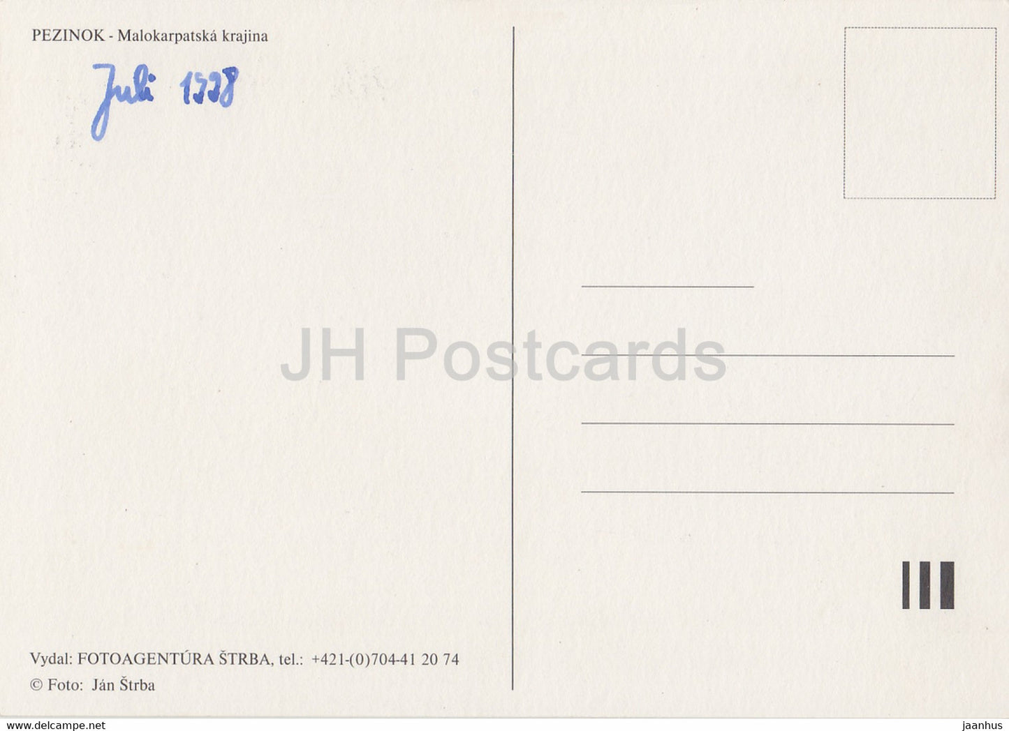 Pezinok - Malokarpatska krajina - 1998 - Slovakia - used