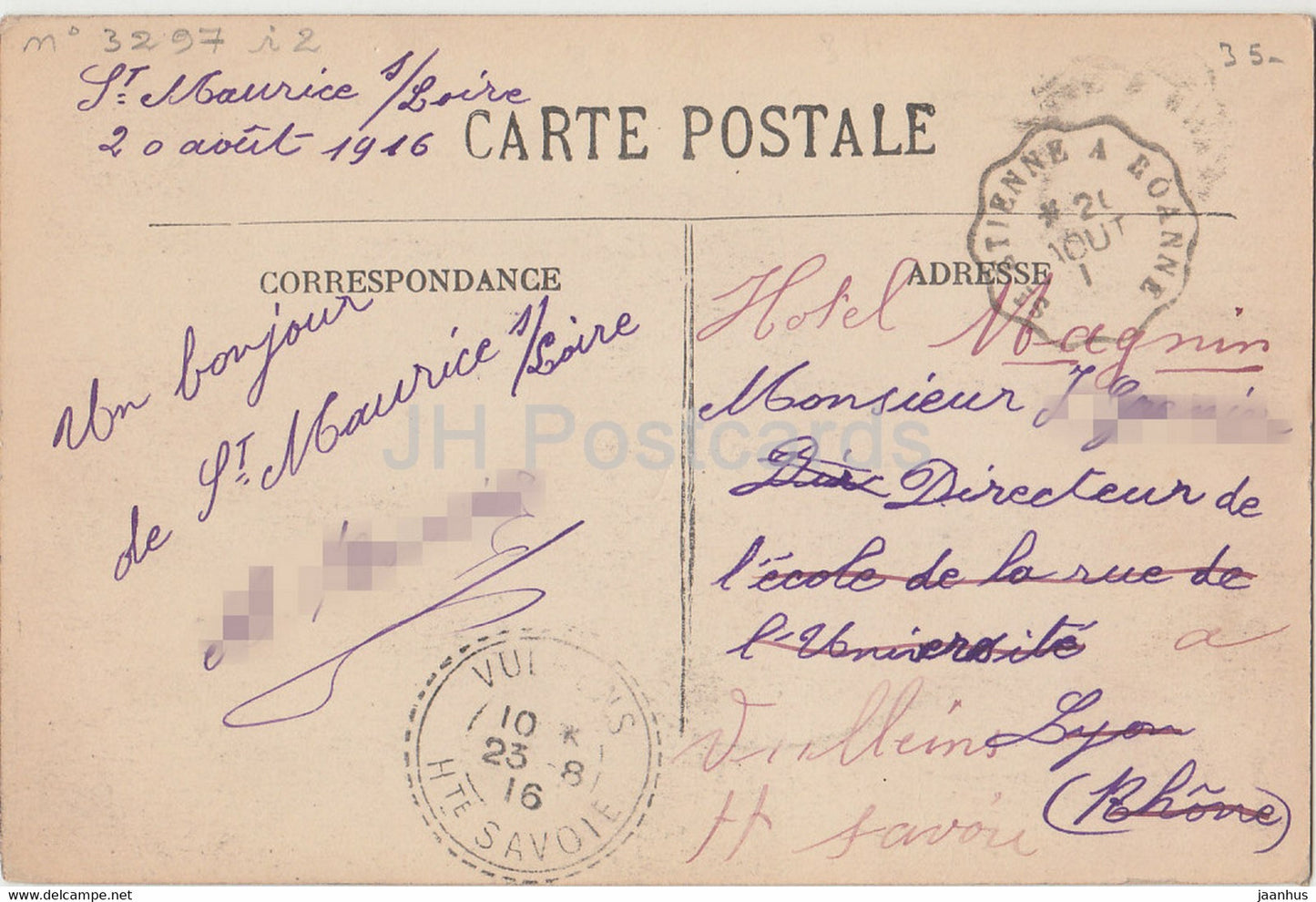 St Maurice sur Loire - Ruines d'un Pont Romain - carte postale ancienne - 1916 - France - occasion