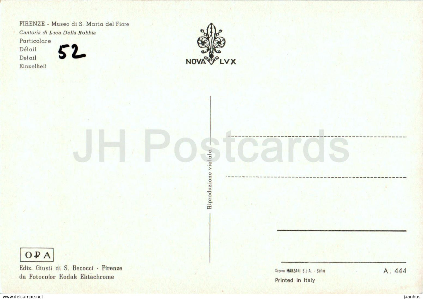 Firenze - Museo di S Maria del Fiore - Cantoria di Luca della Robbia - Particolare - Detail - 444 - Italy - used