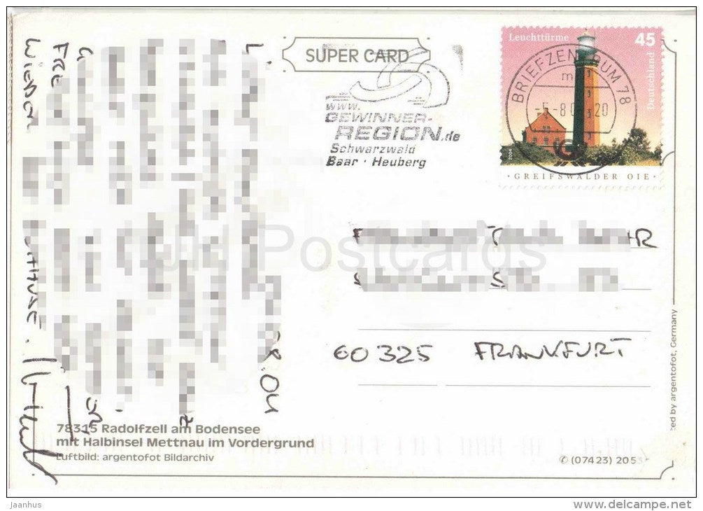 Halbinsel Mettnau - Radolfzell am Bodensee - 78315 - Germany - 2004 gelaufen - JH Postcards