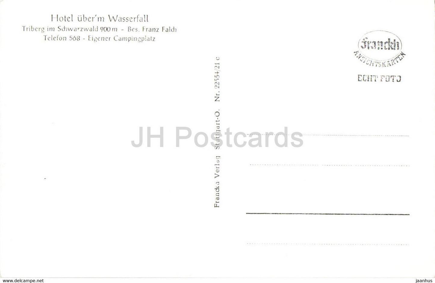Triberg im Schwarzwald - Wasserfalle - Hôtel uber'm Wasserfall - 1 - carte postale ancienne - Allemagne - inutilisée