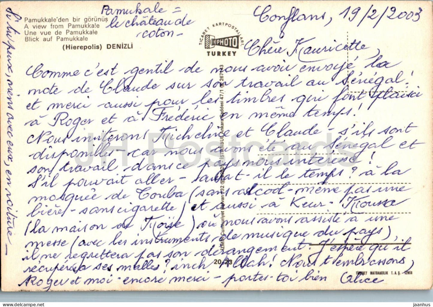 A view from Pamukkale - Hieropolis - Denizli - 20-23 - 2003 - Turkey - used