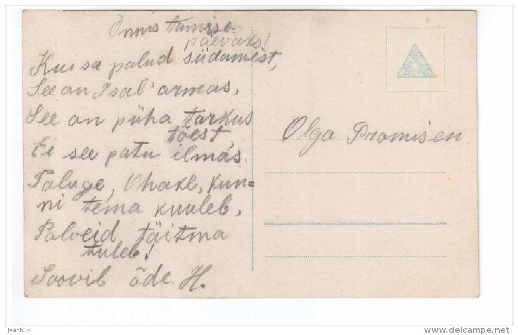 Girl with minister - HB 9015/1 - old postcard - circulated in Estonia - used - JH Postcards