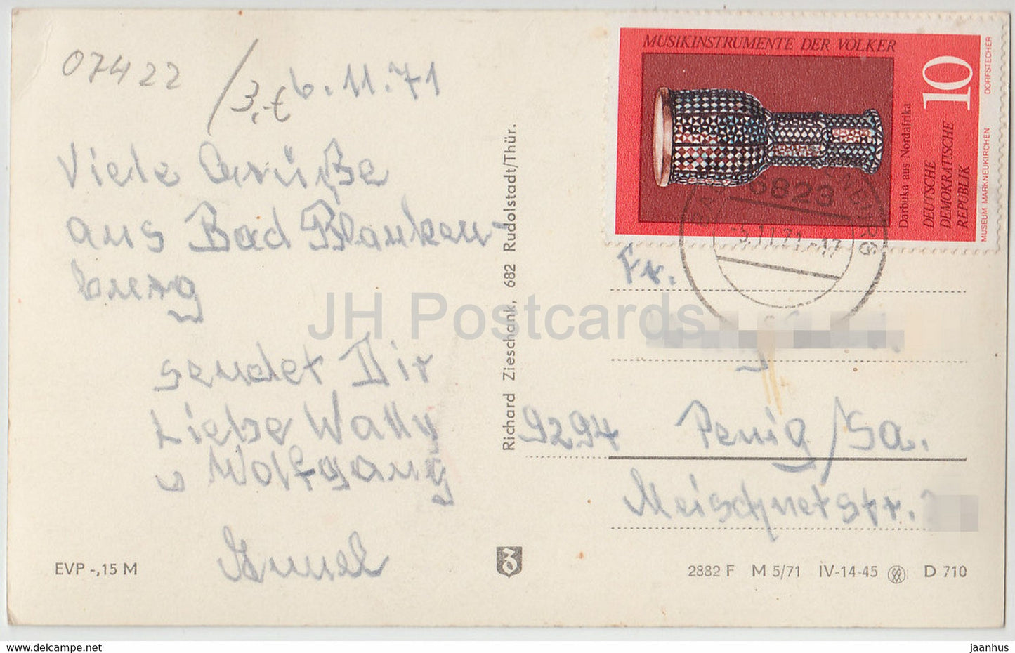 Gruss aus Bad Blankenburg - Thur - bus - 1971 - Allemagne DDR - utilisé