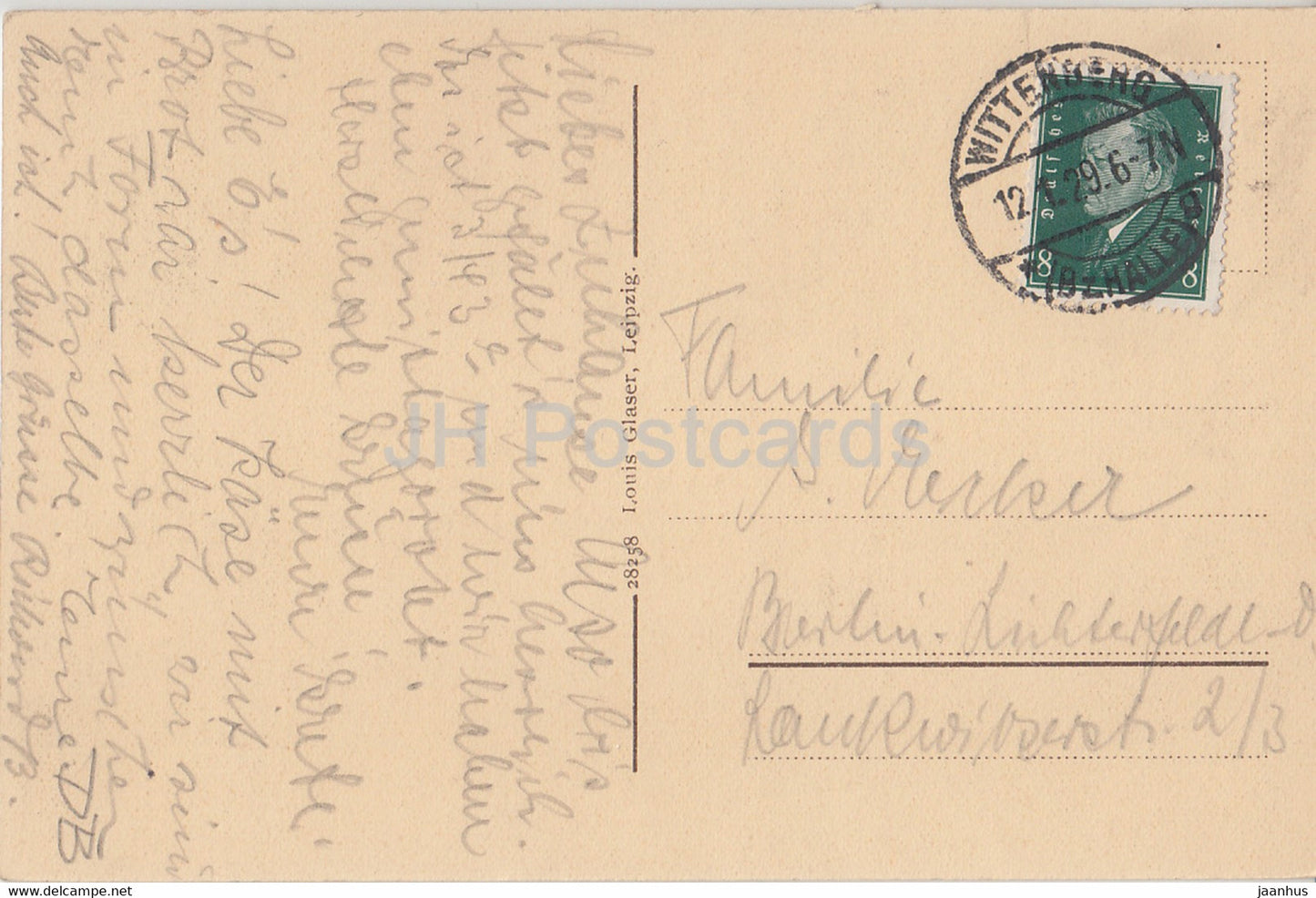 Lutherstadt Wittenberg - Lutherstube - 28258 - old postcard - 1929 - Germany - used