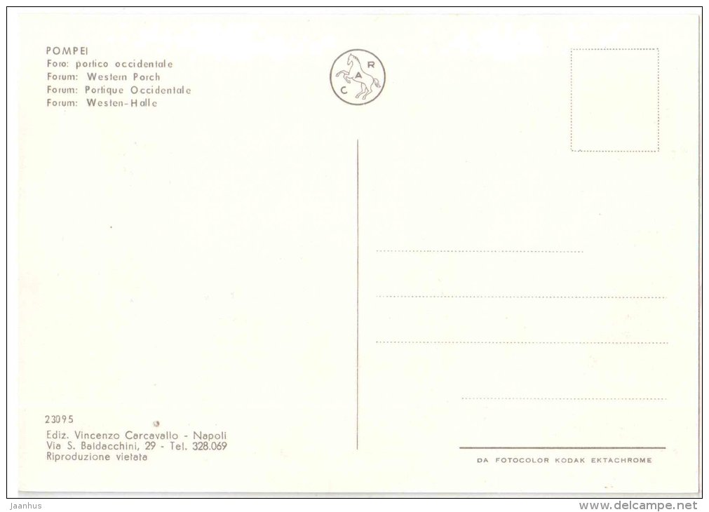 Foro , Portico Occidentale - Forum , Western Porch - ruins - Pompei - Campania - 23095 - Italia - Italy - unused - JH Postcards
