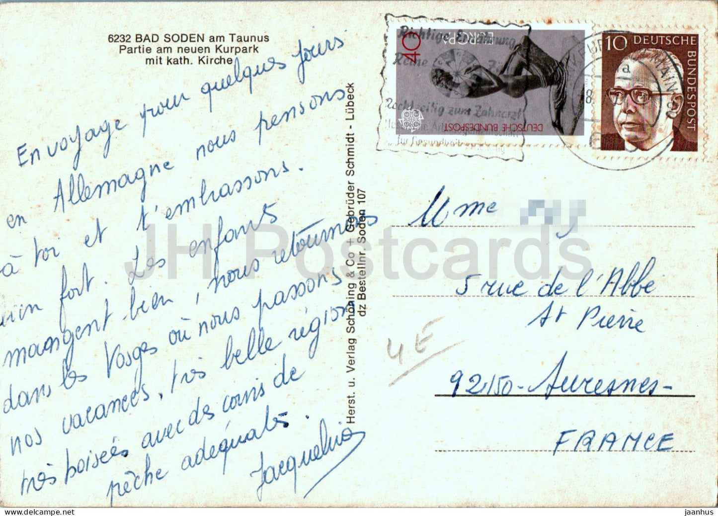 Bad Soden am Taunus - Party am neuen Kurpark mit kath. Kirche – 6232 – 1977 – Deutschland – gebraucht