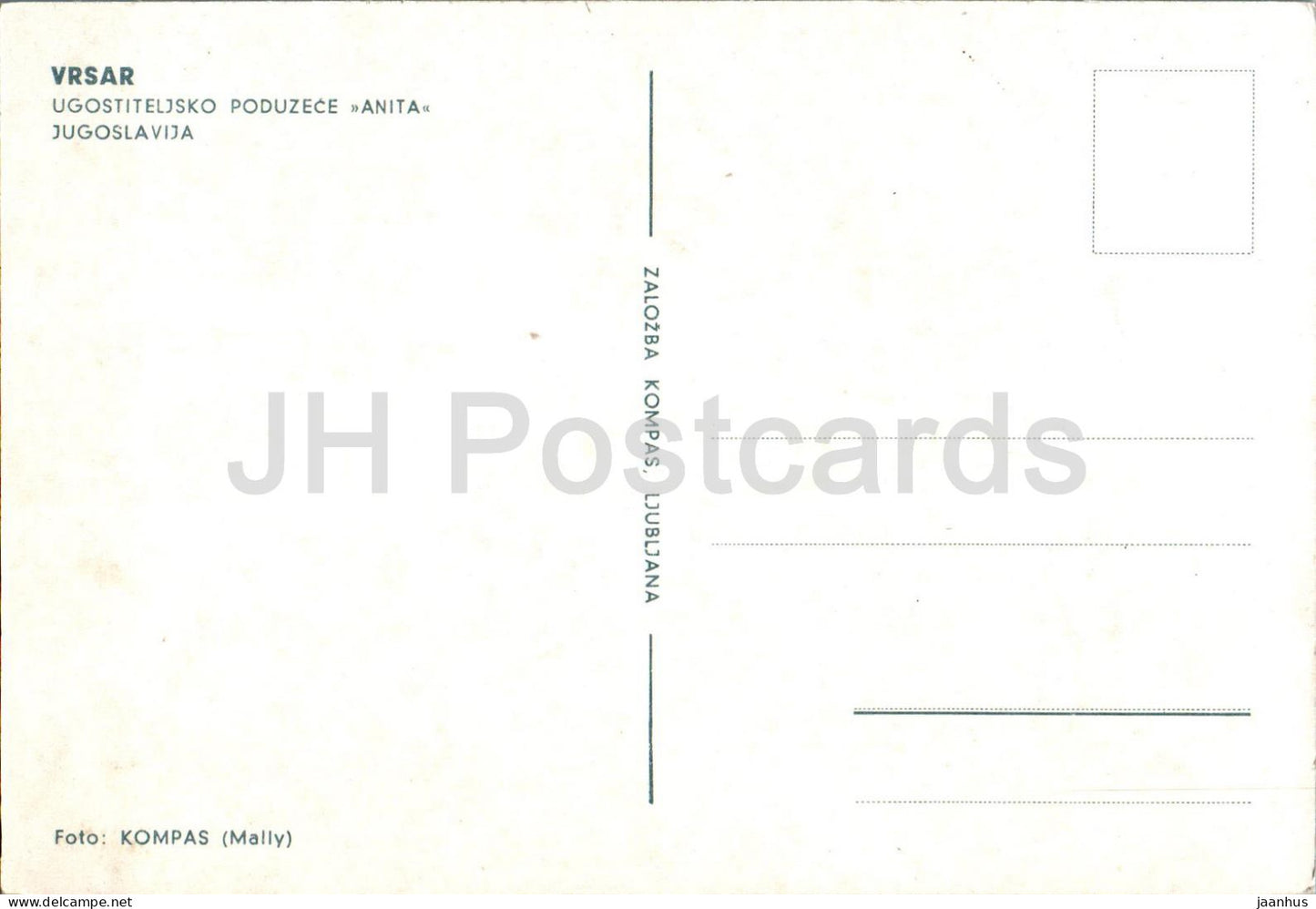 Vrsar - Ugostiteljsko Poduzece Anita - Catering Company Anita - Yugoslavia - Croatia - unused