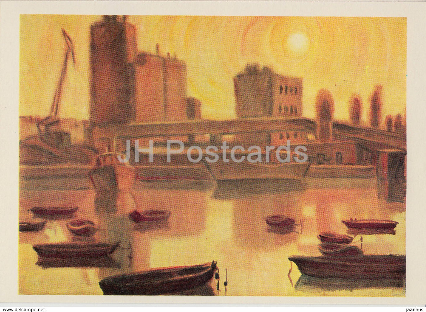 across Kyrgyzstan by V. Rogachev - Rybachye - Balykchy - illustration - 1979 - Russia USSR - unused - JH Postcards