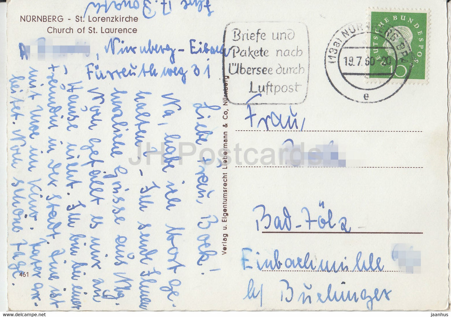 Nurnberg - St Lorenzkirche - Church of St Laurence - 1960 - Germany - used