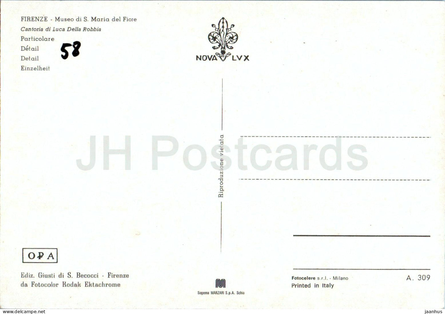 Firenze - Museo di S Maria del Fiore - Cantoria di Luca della Robbia - Particolare - Detail - 309 - Italy - used
