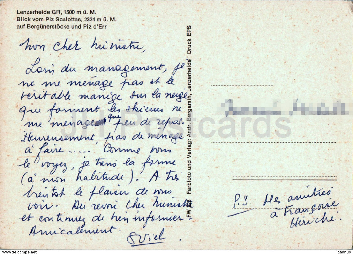 Lenzerheide GR - Blick vom Piz Scalottas auf Bergunerstocke und Piz d'Err - skiing - 2718 - Switzerland - used