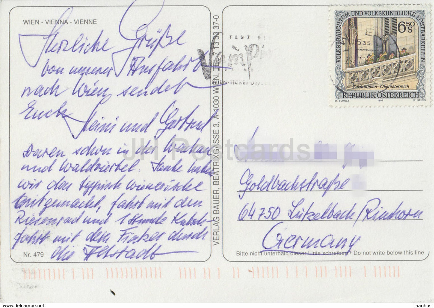 Wien - Vienne - Grusse aus Wien - Karlskirche - Stephansdom - Riesenrad - Donauturm - cheval - Autriche - d'occasion