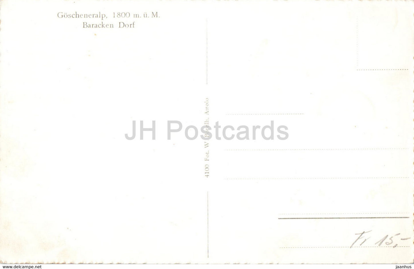 Goscheneralp 1800 m - Baracken Dorf - 2186 - carte postale ancienne - Suisse - inutilisée