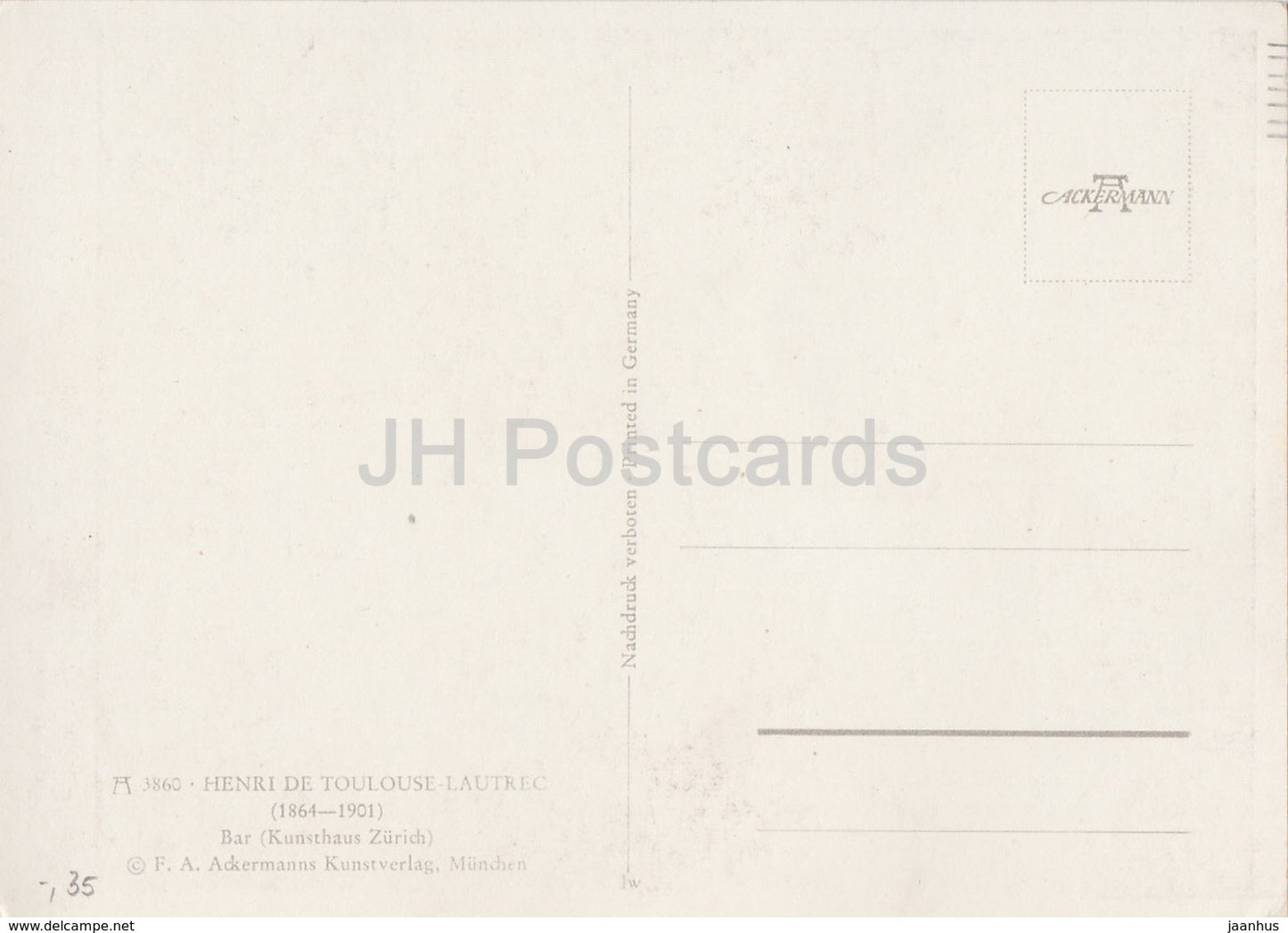 painting by Henri de Toulouse-Lautrec - Bar - French art - Germany - unused