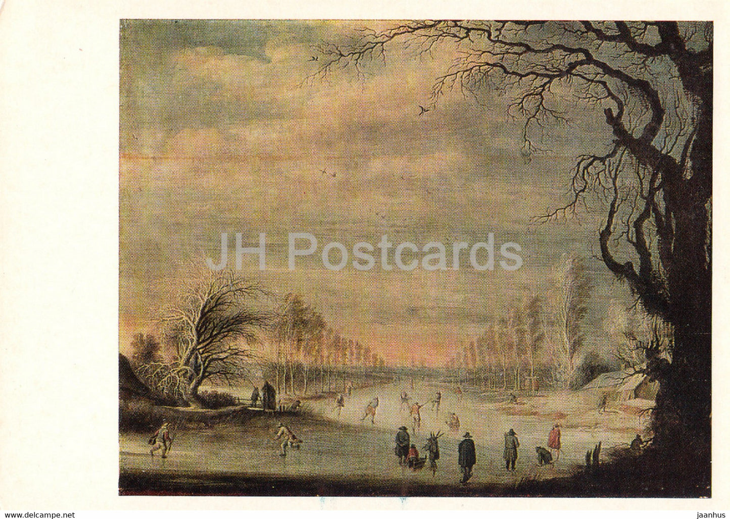painting by Master of Winter Landscapes - Winter Landscape - Dutch art - 1972 - Russia USSR - unused - JH Postcards