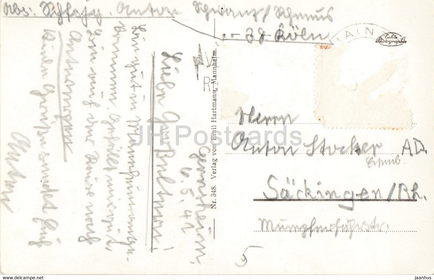 Mannheim - Friedrichsplatz - alte Postkarte - Deutschland - gebraucht