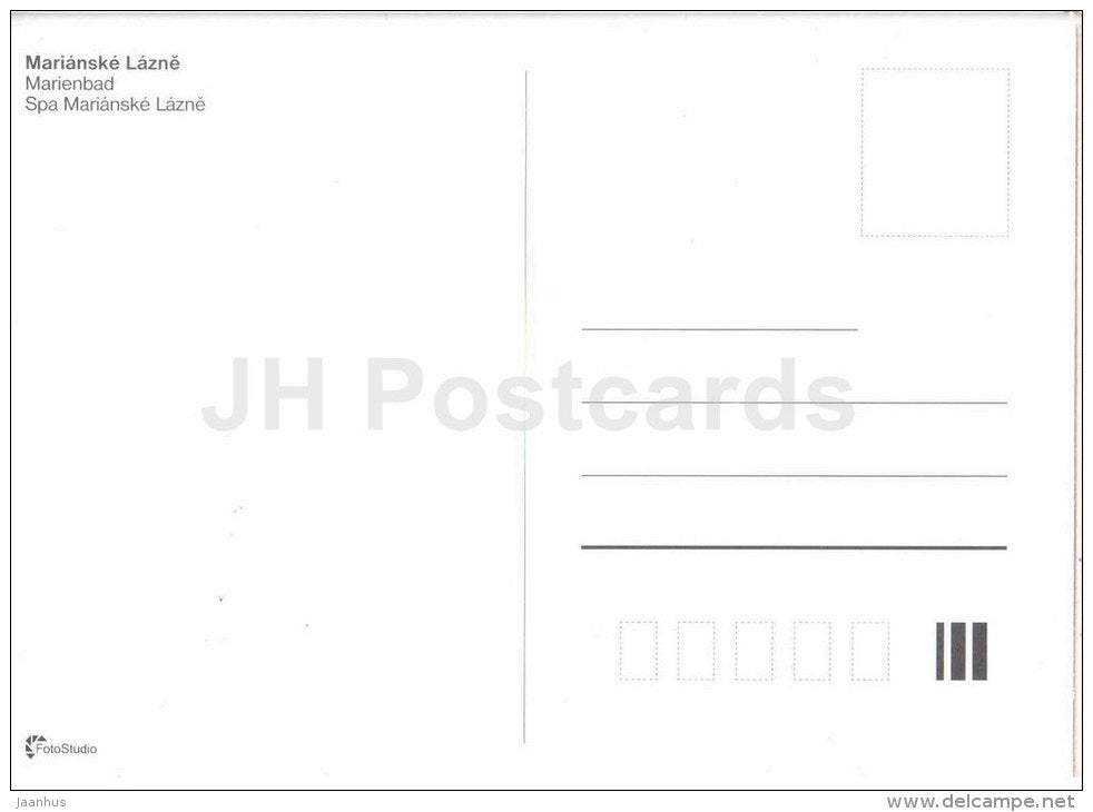 Marianske Lazne - Marienbad - spa - architecture - fountain - Czech Rwpublic - unused - JH Postcards