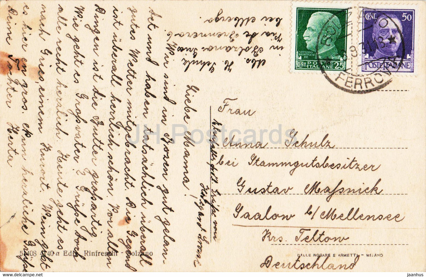 Bolzano - Monumento a Walter - monument - old postcard - 1931 - Italy - used