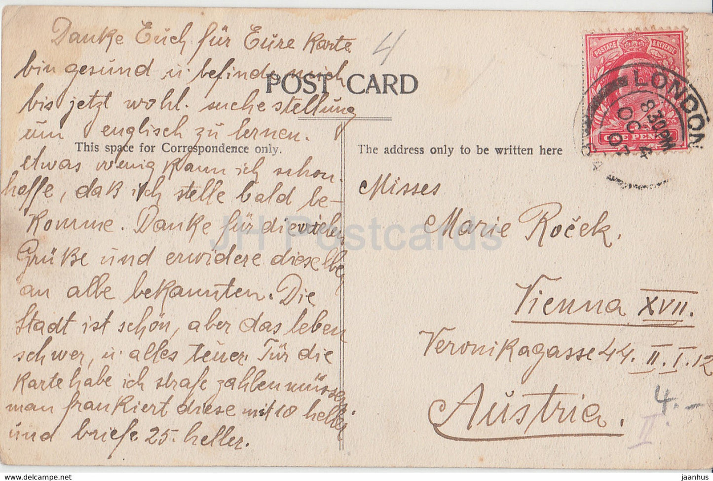 Windsor Castle from the Thames - boat - old postcard - 1907 - England - United Kingdom - used