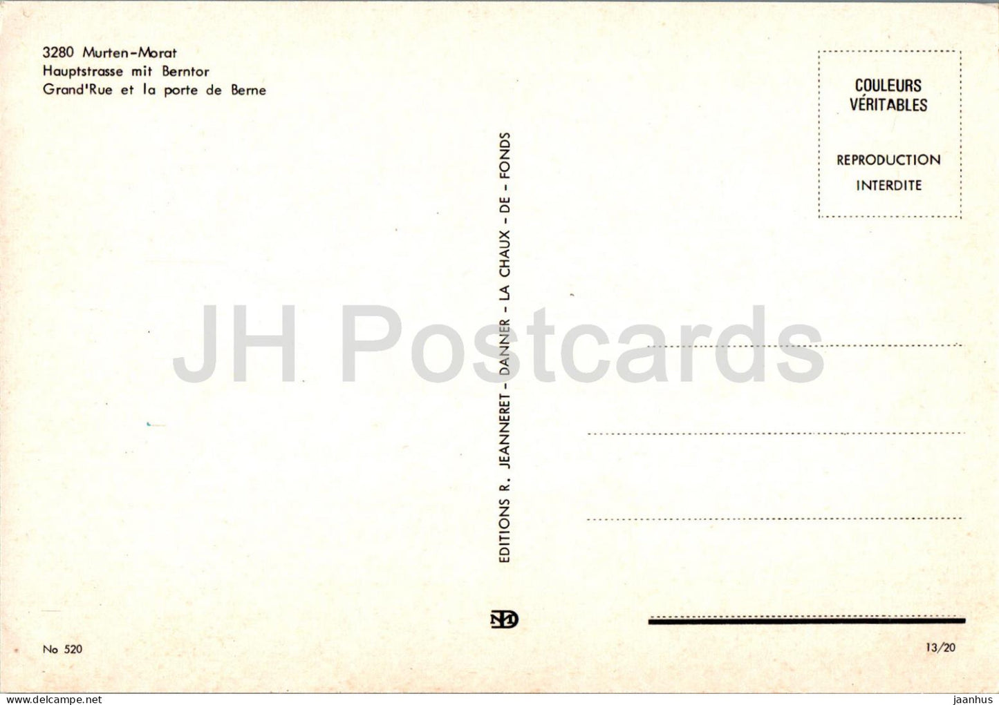 Murten - Morat - Hauptstrasse mit Berntor - Grand rue et la porte de Berne - 3280 - Switzerland - unused