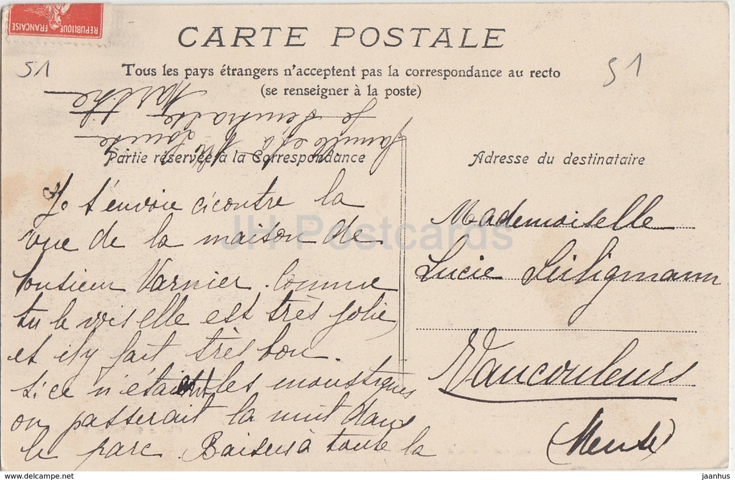 Environs de Reims - Chateau de Vrilly - Vue prise en amont - castle - 60 - 1908 - old postcard - France - used