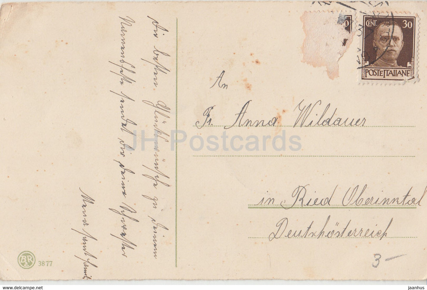 Greeting Card - Viel Gluck zum Namenstage - flowers - illustration - BR 3877 - old postcard - 1937 - Germany - used