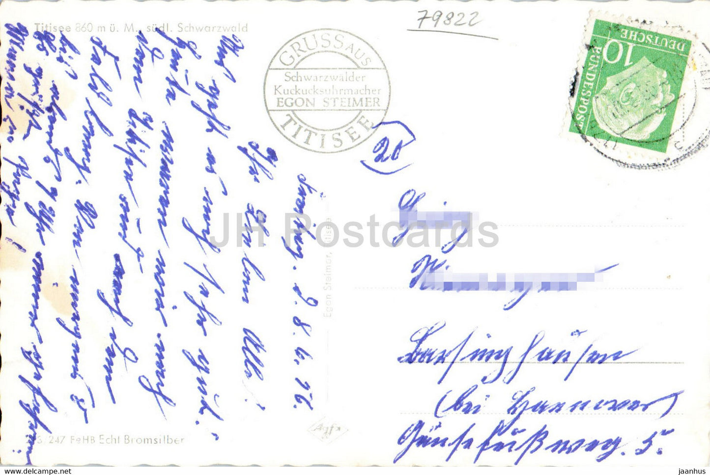 Titisee 860 m M sudl Schwarzwald - old postcard - 1956 - Germany - used