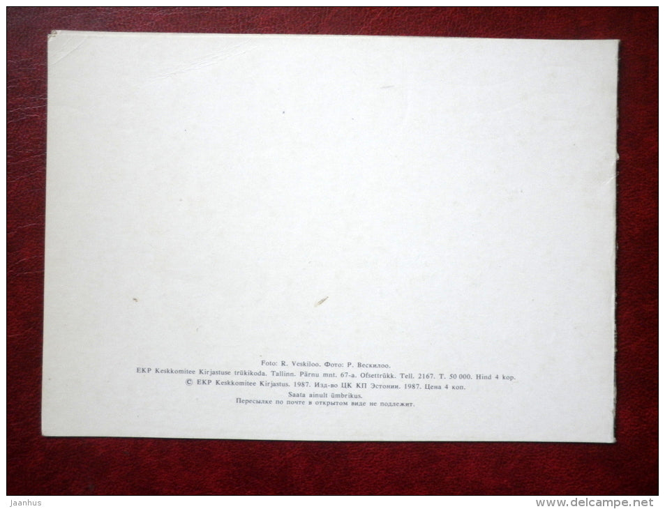 New Year Greeting card - candles - decorations - 1987 - Estonia USSR - used - JH Postcards