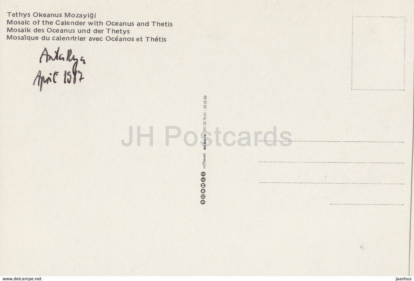 Mosaïque du Calendrier avec Océan et Thétis - 1987 - Turquie - occasion
