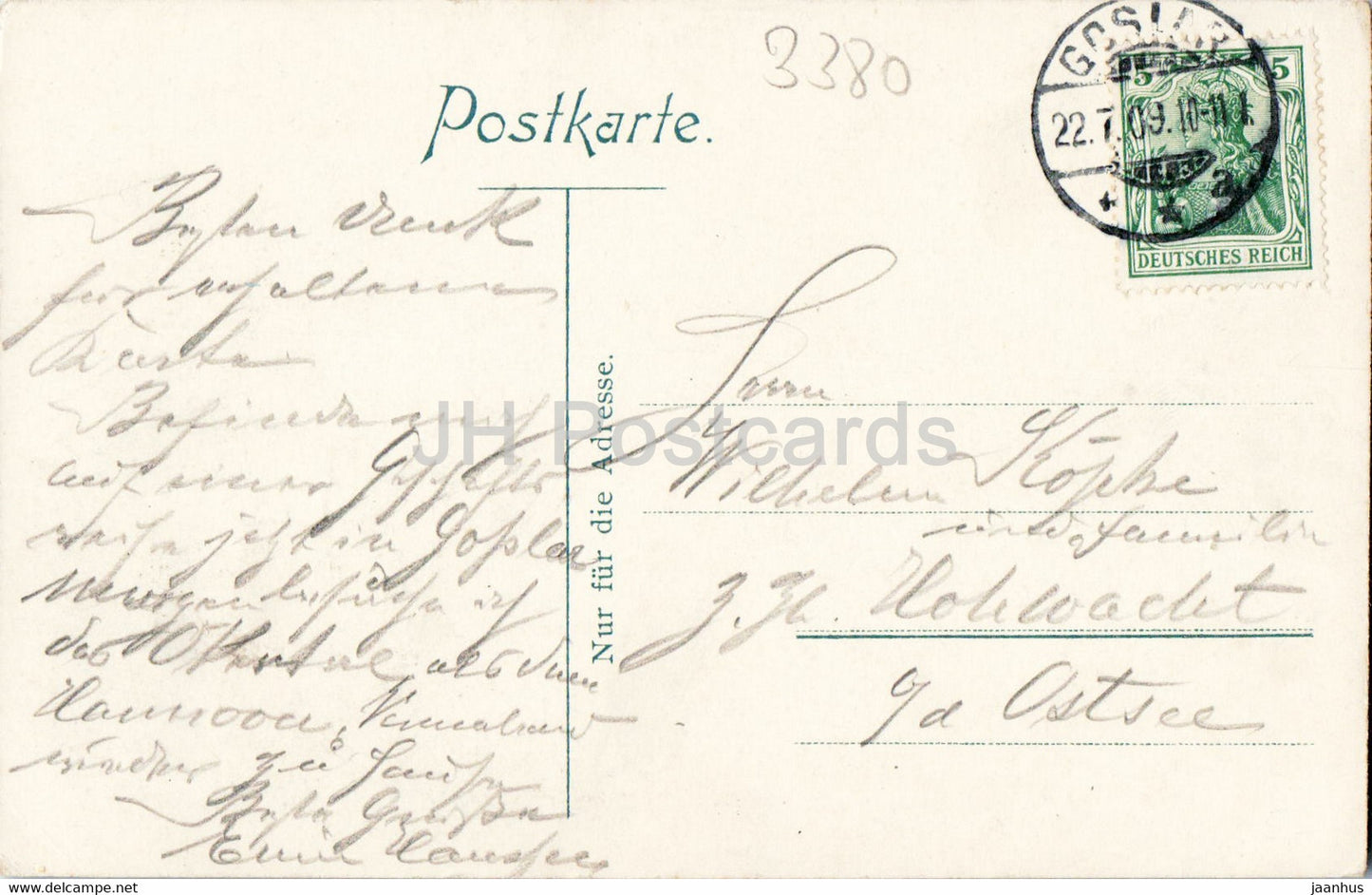 Okertal i Harz - Die Adler Klippen - old postcard - 1909 - Germany - used