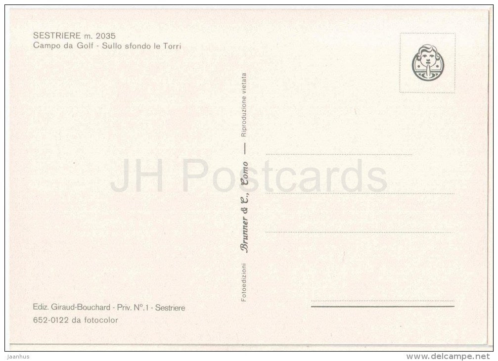 Campo da Golf , sullo sfondo le Torri - Sestriere m. 2035 - Piemonte - Italia - Italy - unused - JH Postcards