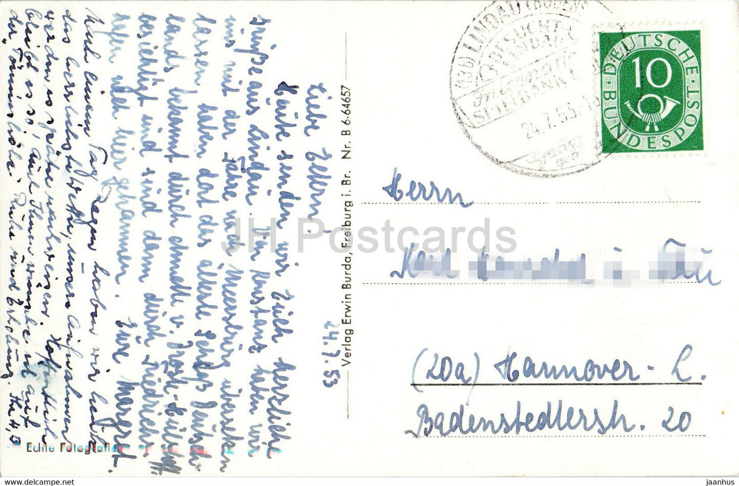 Insel Lindau - Bodensee - 64657 - old postcard - 1953 - Germany - used