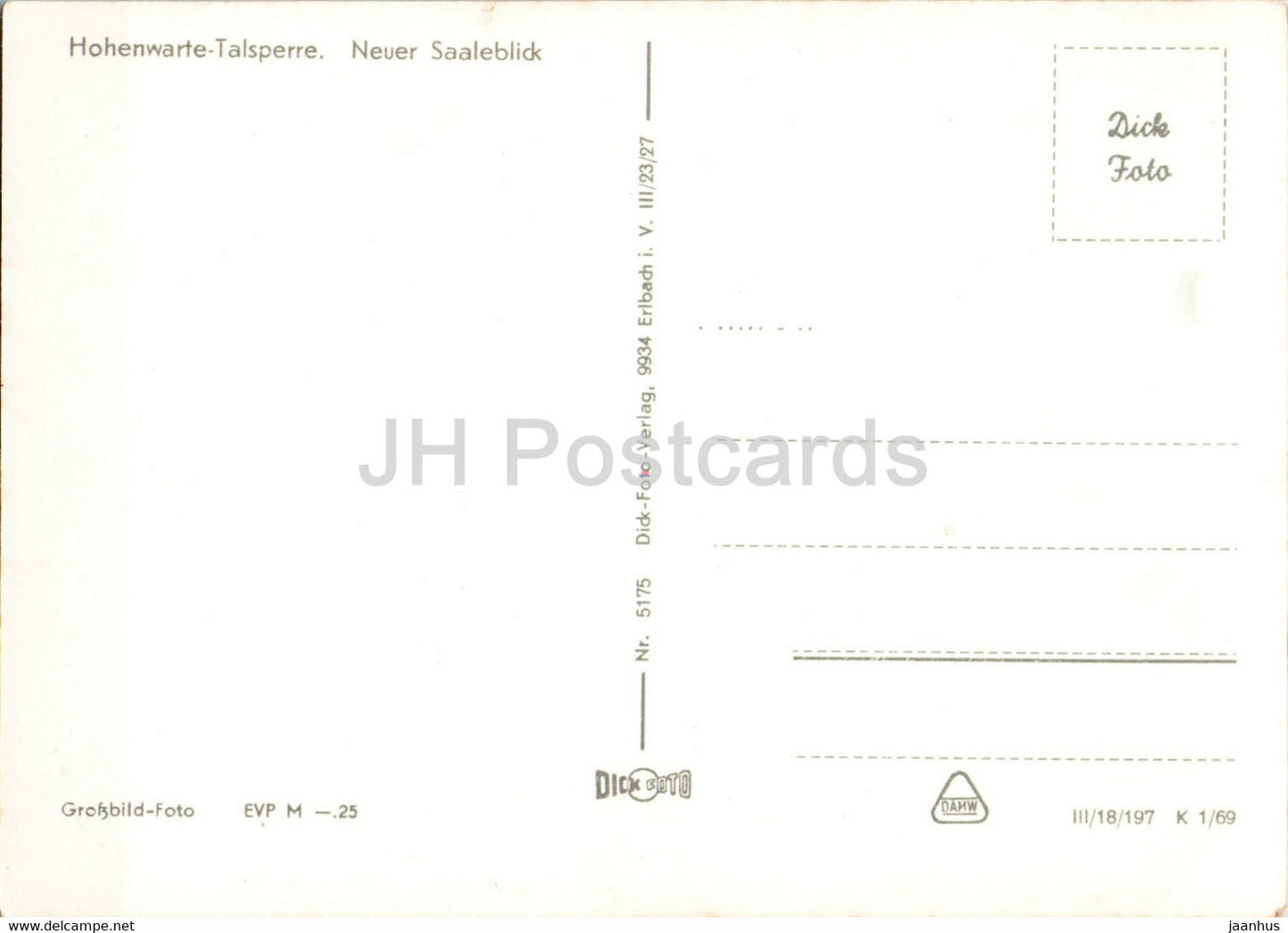 Hohenwarte Talsperre - Neuer Saaleblick - old postcard - Germany DDR - unused