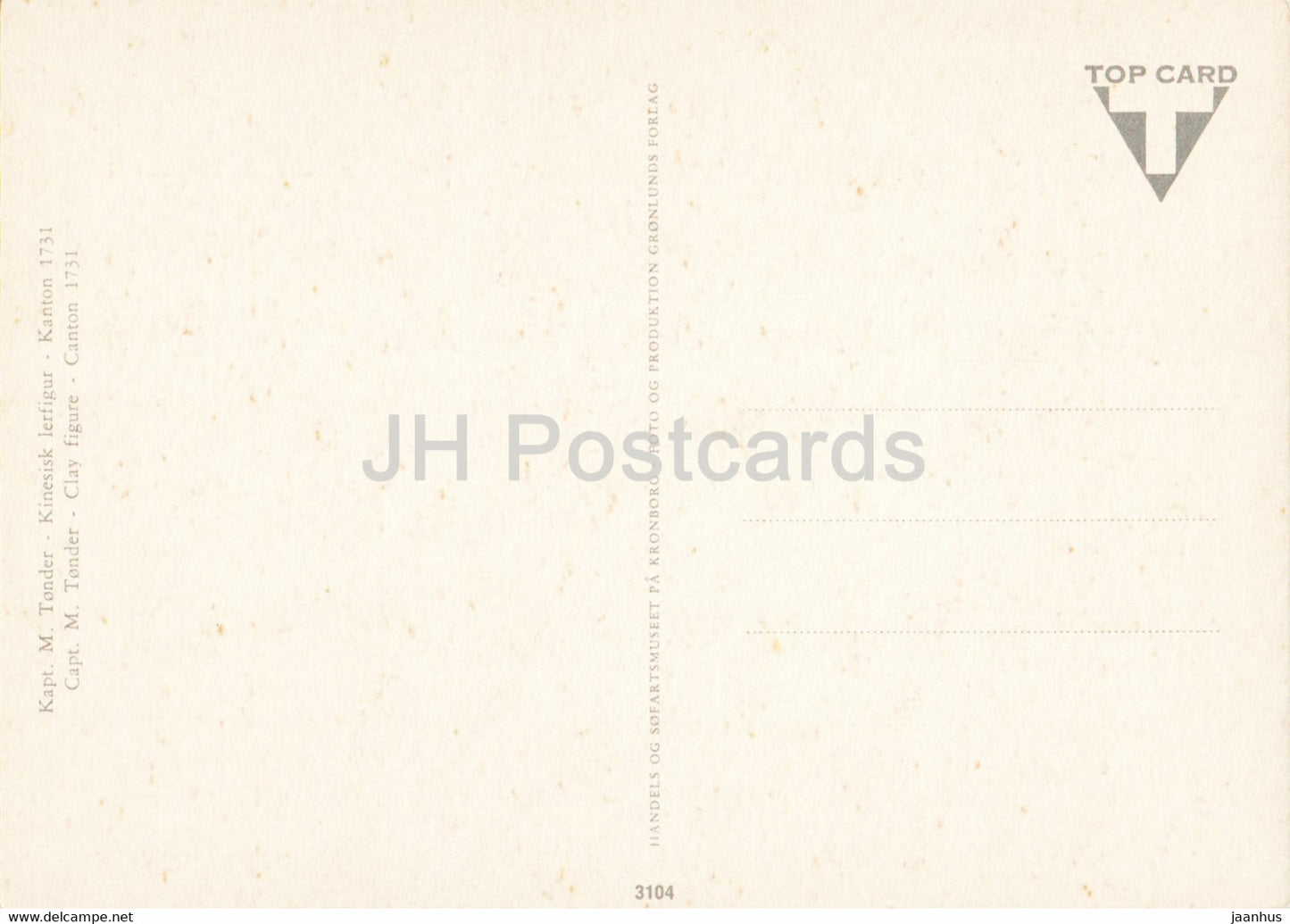 Capt M Tonder – Tonfigur – Kanton 1731 – Kunst – Dänemark – unbenutzt