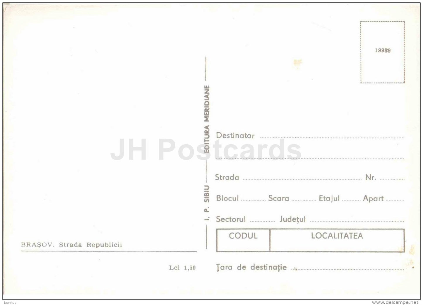 Brasov - Republic street - cars - Romania - unused - JH Postcards