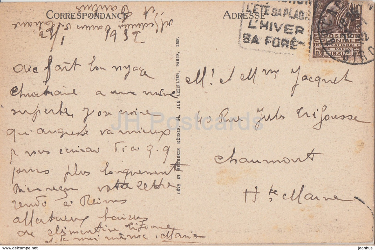 Arcachon - Promenade de la Plage - 232 - alte Postkarte - 1932 - Frankreich - gebraucht